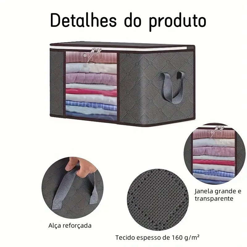 Organizador de Roupas e Edredons 84L - Caixa Saco Ecológica Anti-Poeira, Umidade e Insetos | Norden Casa