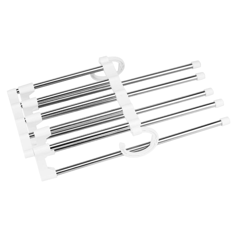 Cabide para Calças Múltiplo Aço Inox 5 espaços