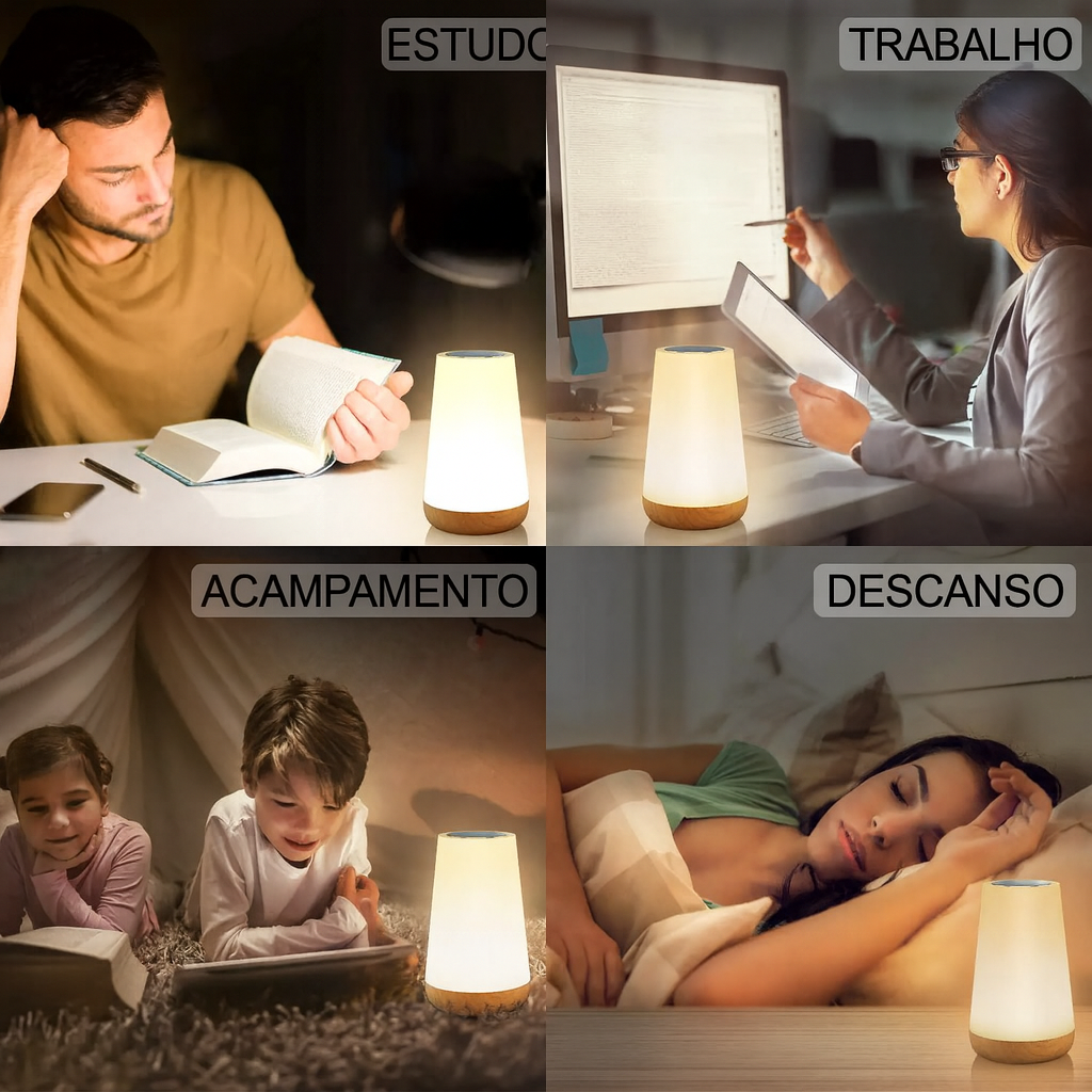 Luminária LED Multicolorida – Crie Ambientes Incríveis com 1 Toque.