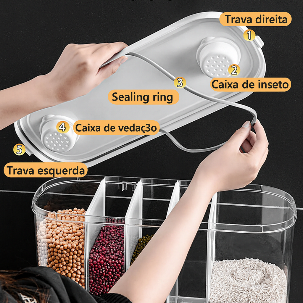 Dispenser de Grãos Selado para Parede (10kg)