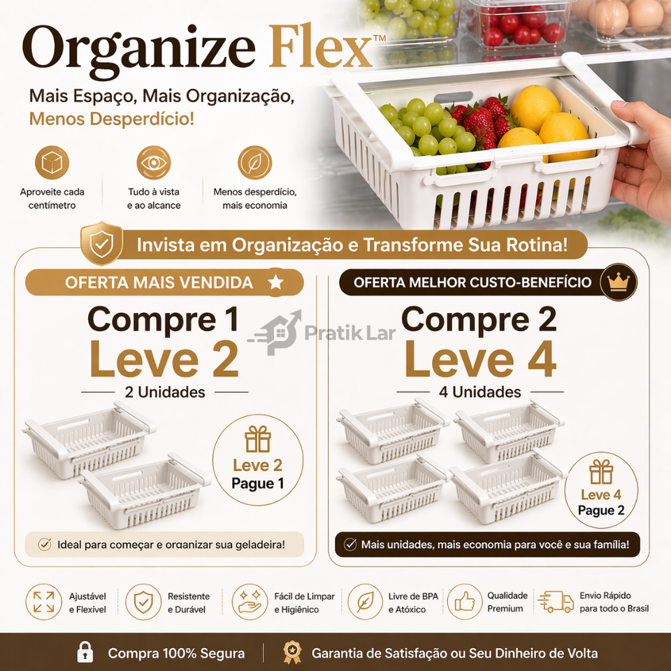 Organize Flex™ Organizador de Geladeira