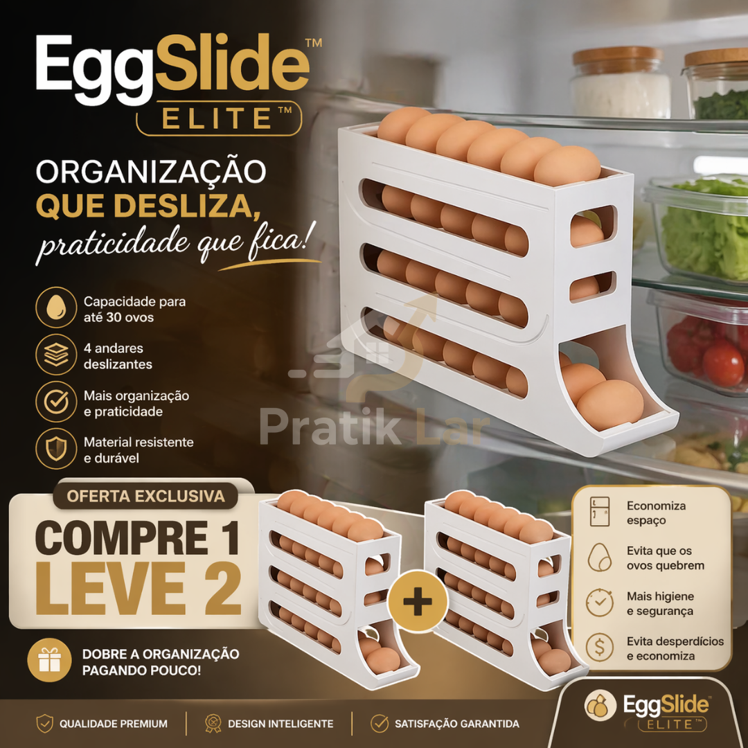 EggSlide Elite™ Organizador de Ovos Compre 1 Leve 2