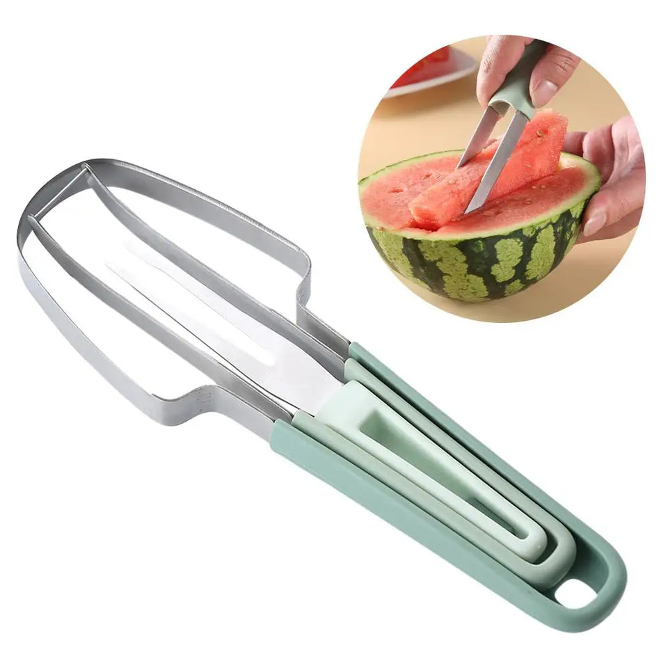 Cortador de Frutas Inox 3 em 1 – Fatie Melancias e Frutas com Facilidade