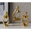 Kit com 3 estatuas pensador, decoração sala luxo