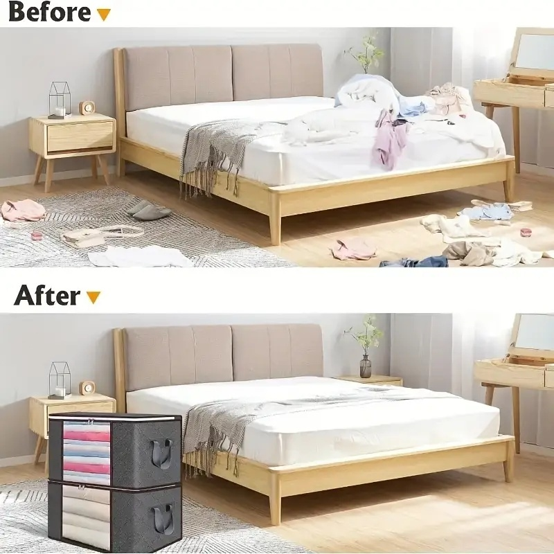 Organizador de Roupas e Edredons 84L - Caixa Saco Ecológica Anti-Poeira, Umidade e Insetos | Norden Casa