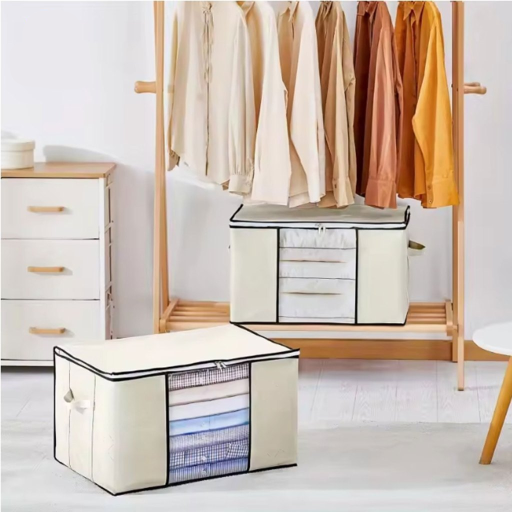 Caixa Organizadora Multiuso Ecológica Anti-Poeira e Umidade – Ideal para Roupas, Casacos e Cobertores